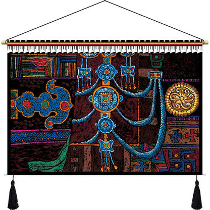 Skorter | Custom Tibetan fabric woven Tibet hanging cloth homestay decoration hotel restaurant living room bedroom headboard fabric painting weave