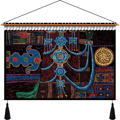 Skorter | Custom Tibetan fabric woven Tibet hanging cloth homestay decoration hotel restaurant living room bedroom headboard fabric painting weave