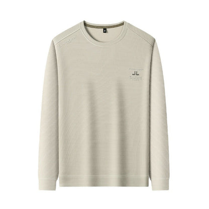 Herrtröja med lång ärm och texturerad design, sportig skorter