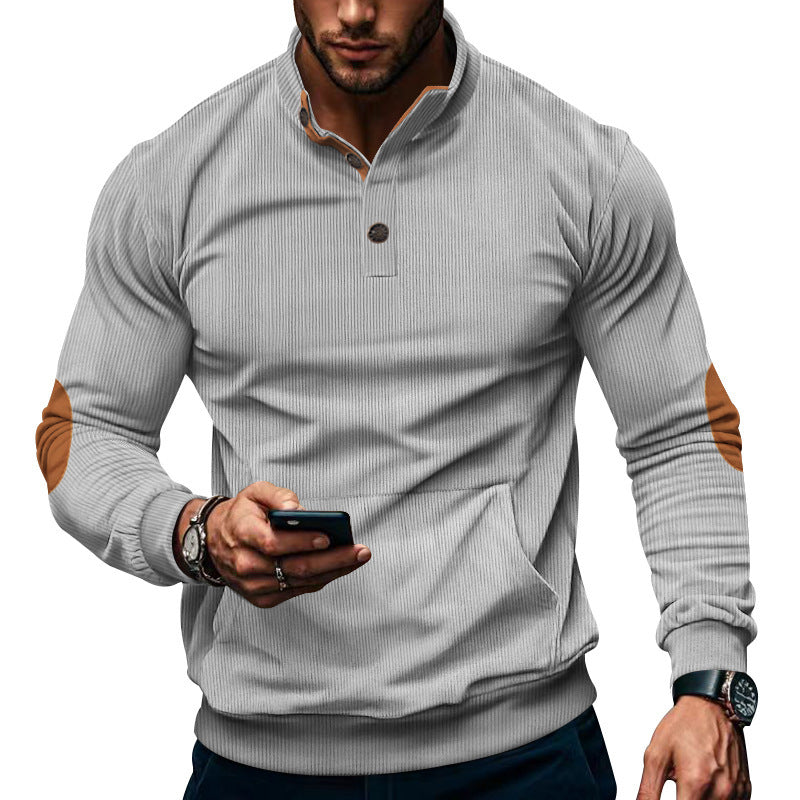 Men's sporty sweater with practical button closure and comfortable fit Skorter
