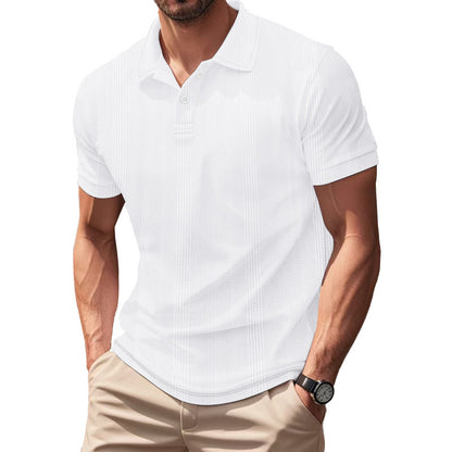 Men's stylish short-sleeve polo shirt with textured surface Skorter