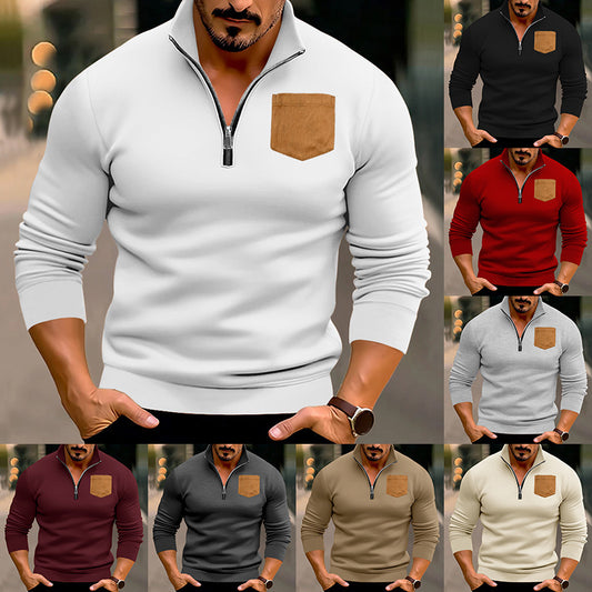 Men's sporty sweater with contrasting pockets Skorter