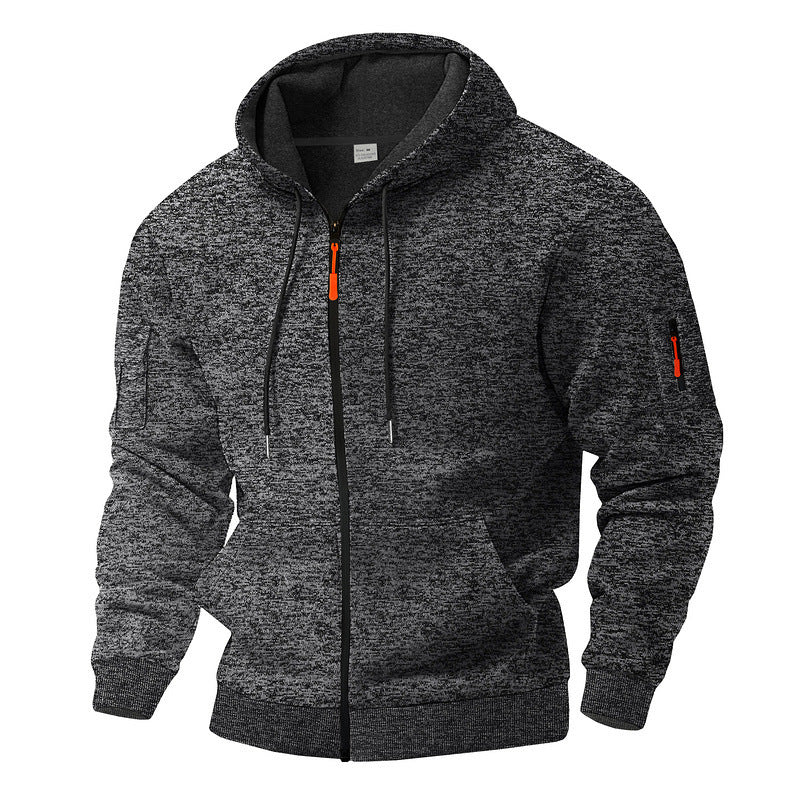 Men's sporty hooded sweatshirt with contrasting details and zipper Skorter