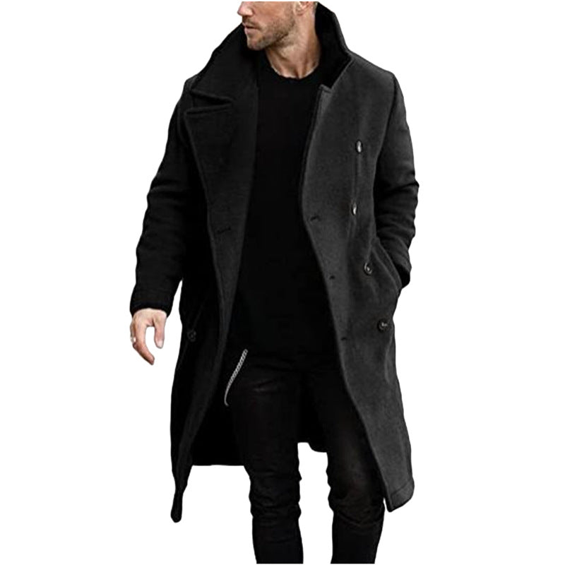 Men's trendy wool coat with textured surface and practical pockets Skorter
