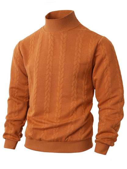 Men's stylish sweater with textured stand-up collar Skorter
