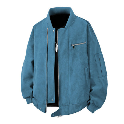 Men's Trendy Bomber Jacket in Vintage Look with Practical Zipper and Stylish Details Skorter