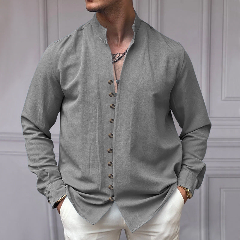 Men's long-sleeve shirt with modern button details and timeless design Skorter