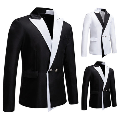 Men's Elegant Tuxedo Blazer with Contrasting Lapel Skorter