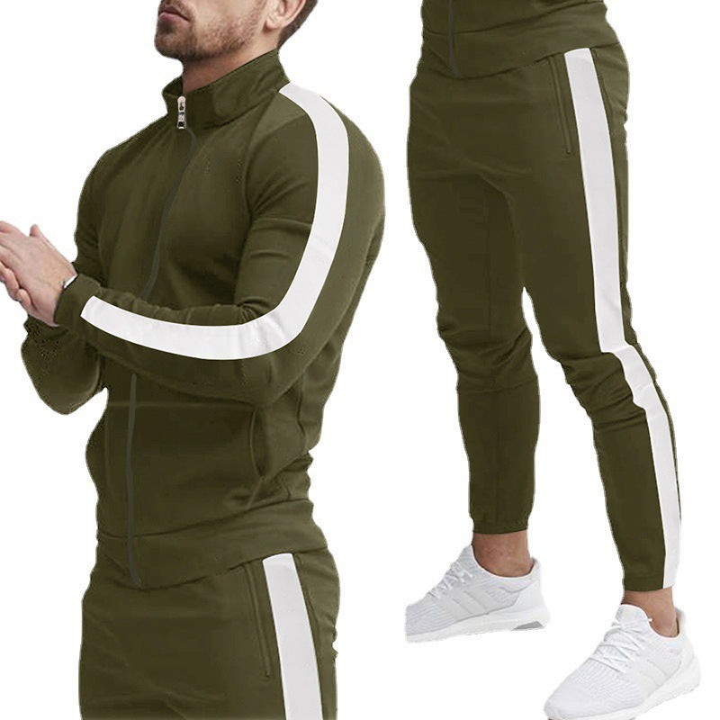 Men's sporty tracksuit with high collar and side zip pockets Skorter