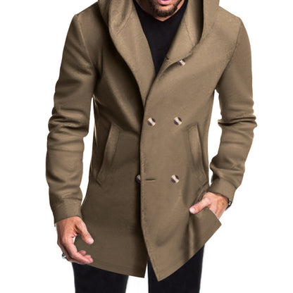 Men's Stylish Double-Breasted Jacket with Hood Skorter