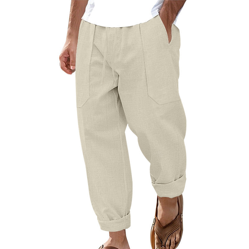 Men's Loose Linen Pants with Side Pockets Skorter