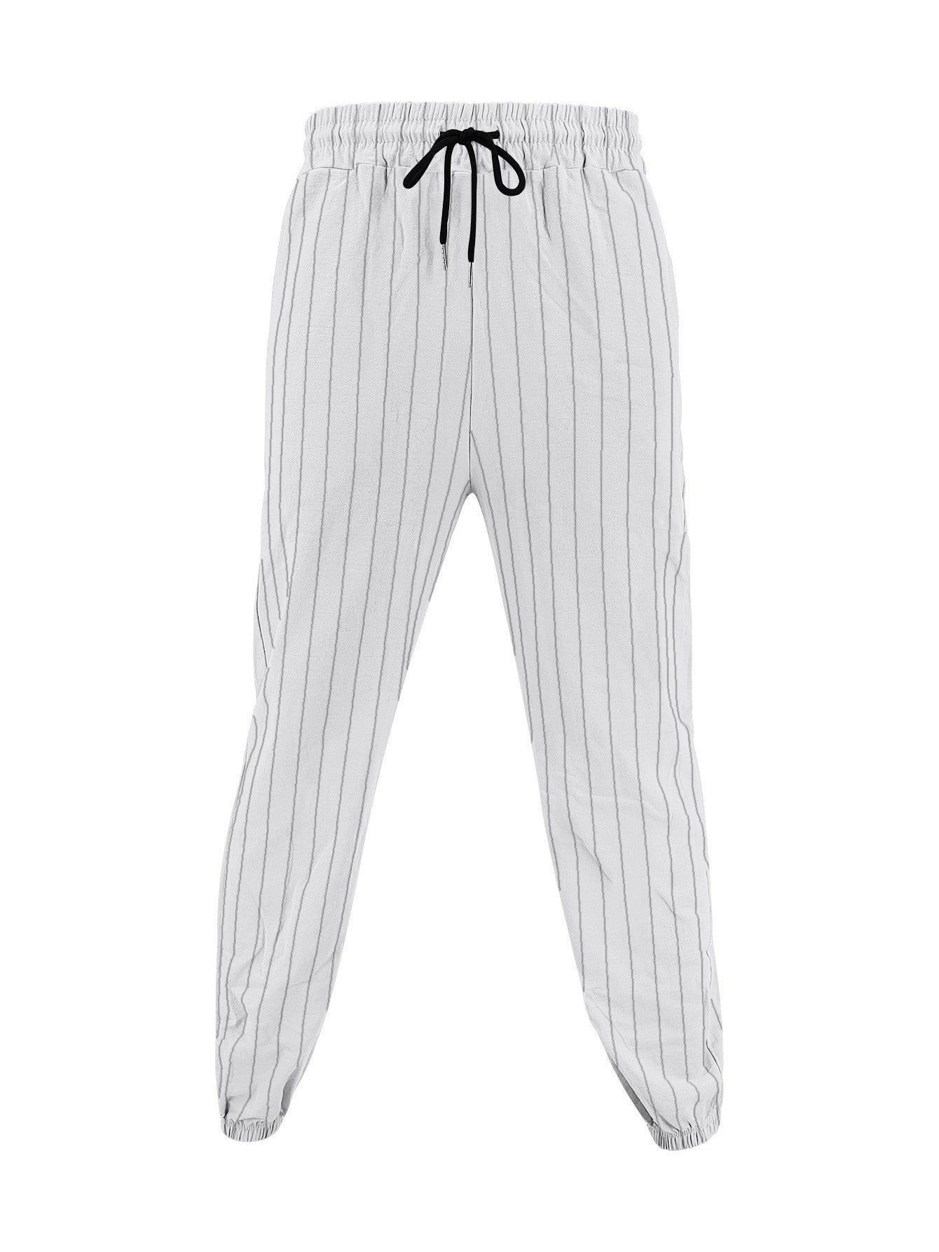 Men's elegant leisure pants with elastic waistband and side stripes Skorter