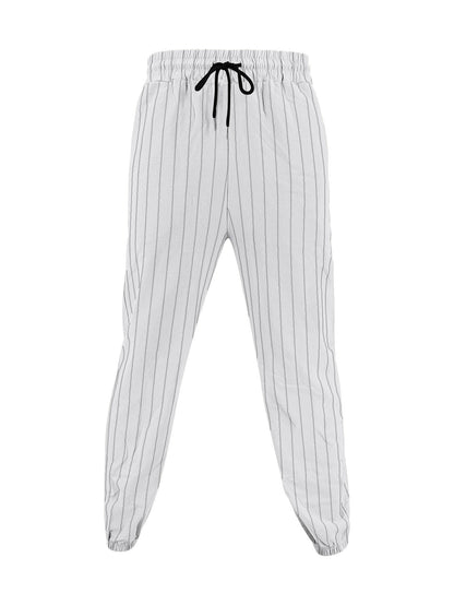 Men's elegant leisure pants with elastic waistband and side stripes Skorter