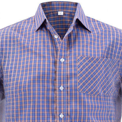 Men's stylish plaid long-sleeve shirt with chest pocket Skorter