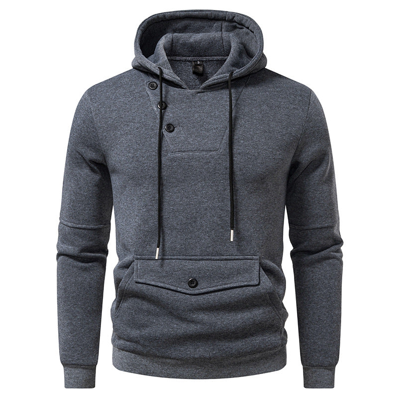 Men's Stylish Hoodies with Button Details Skorter