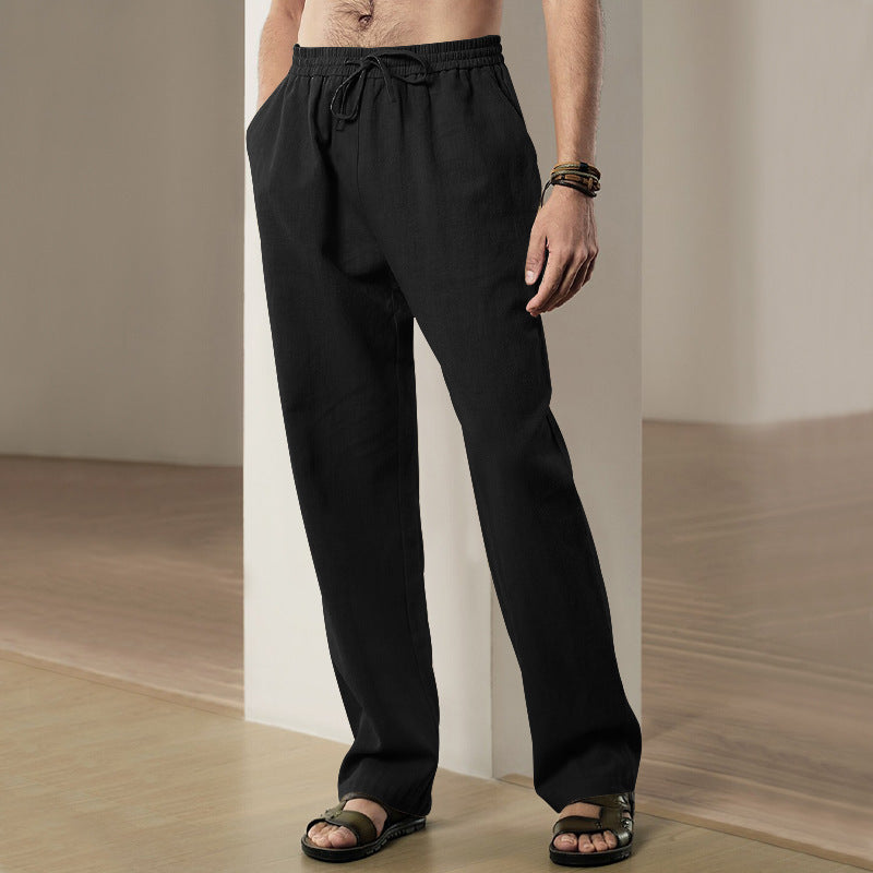 Mens Comfortable Summer Leisure Pants with Elastic Waistband Skorter