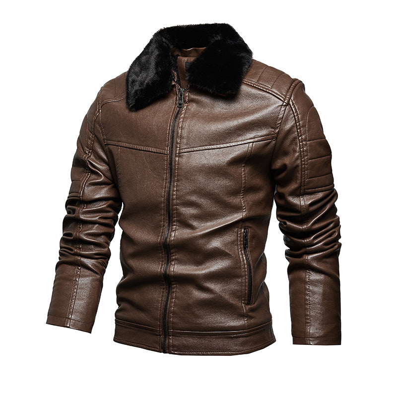 Men's Biker Jacket with Soft Lining and Side Zip Pockets Skorter