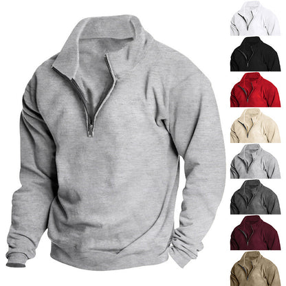 Men's sporty stand-up collar pullover with zipper Skorter