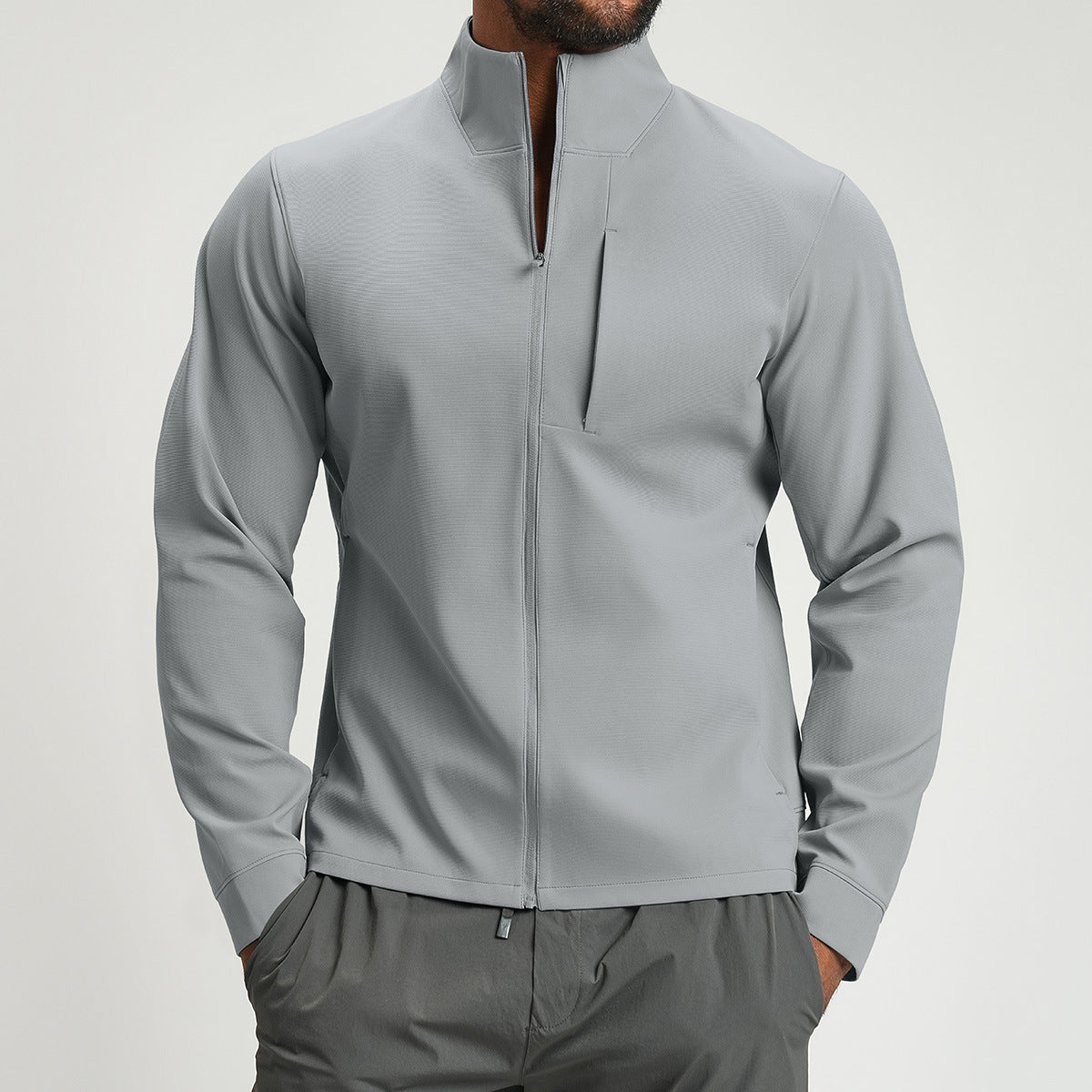 Men's Breathable Hybrid Jacket with High Collar Skorter