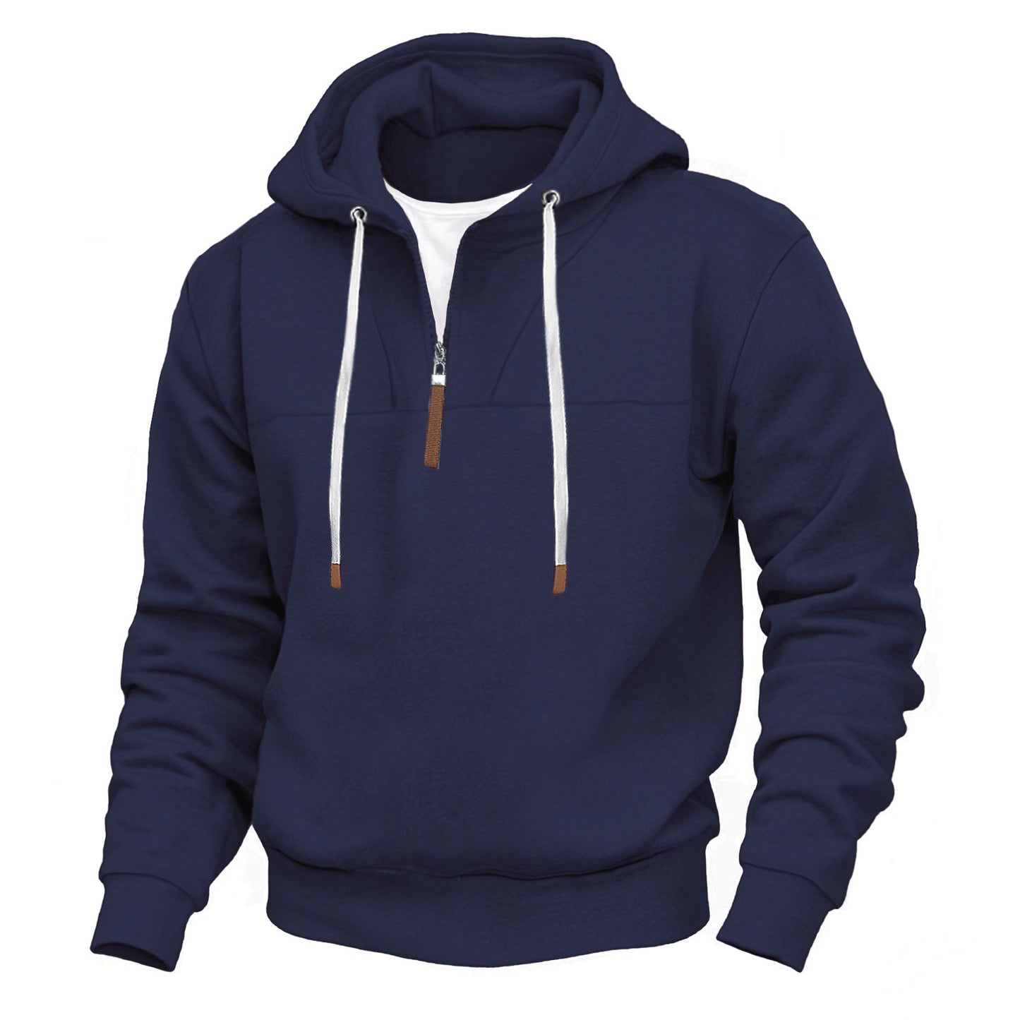 Men's sporty hoodie with half zip and elastic cuff Skorter