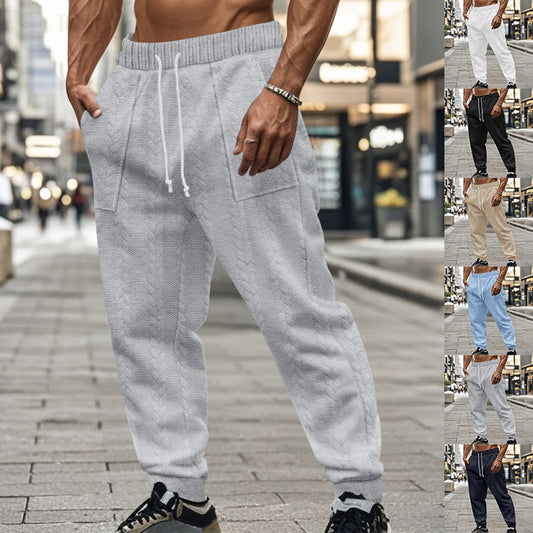 Men's sporty joggers with textured design and elastic waistband Skorter