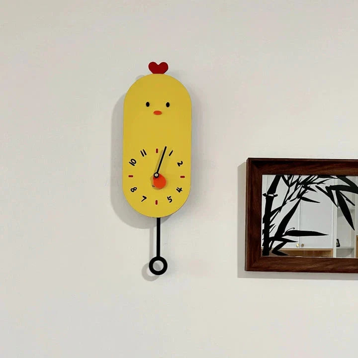 Skorter | Cute Chicken Kids Room Silent Wall Clock