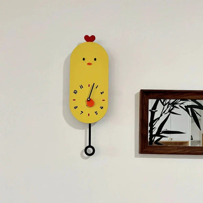 Skorter | Cute Chicken Kids Room Silent Wall Clock