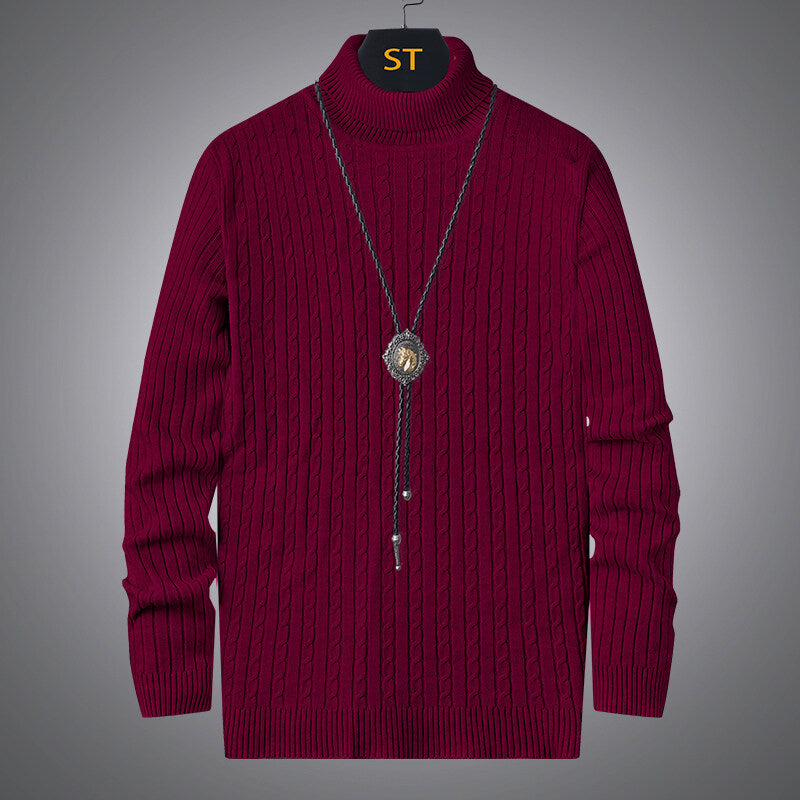 Men's turtleneck sweater with textured cable pattern Skorter