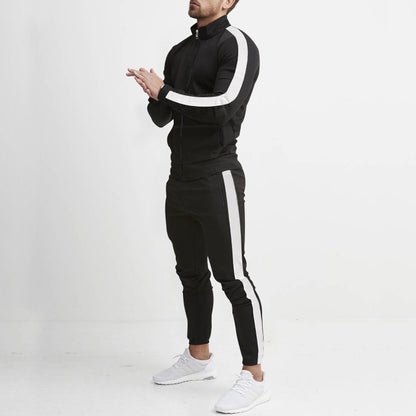 Men's tracksuit with high collar and side stripes Skorter