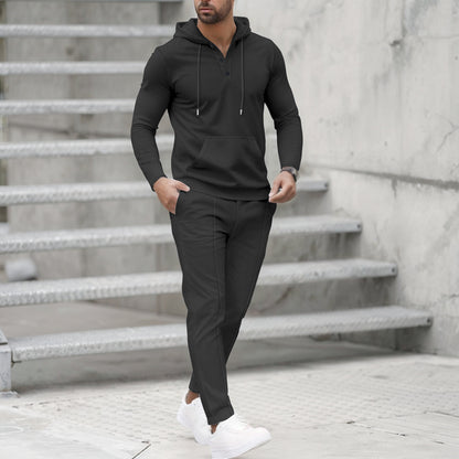 Men's stylish leisure hooded set with practical pockets Skorter