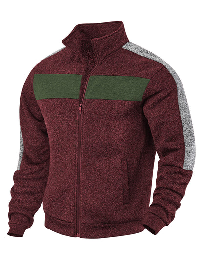 Men's sporty fleece jacket with high collar and reflective accents Skorter