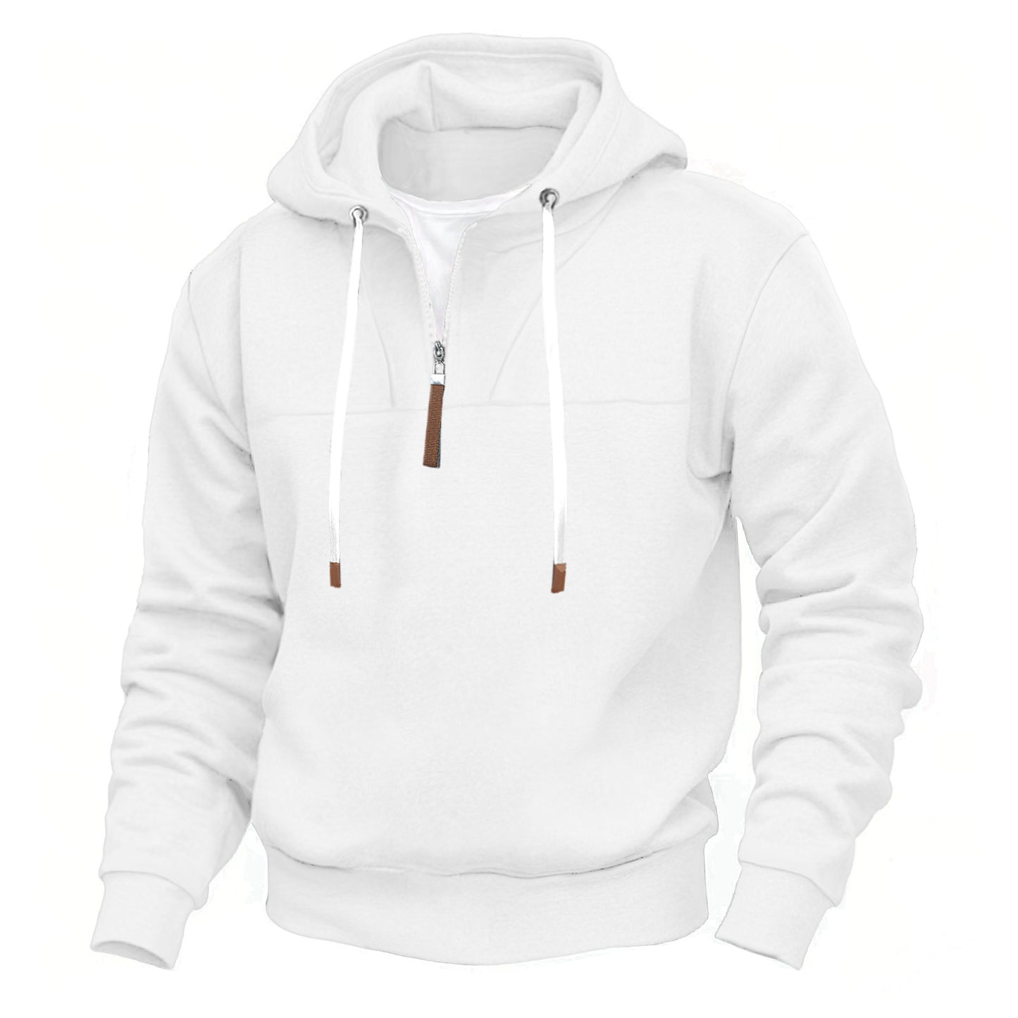 Men's sporty hoodie with half zip and elastic cuff Skorter