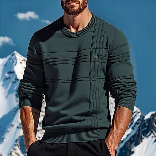 Men's stylish knitted sweater with unique texture details Skorter