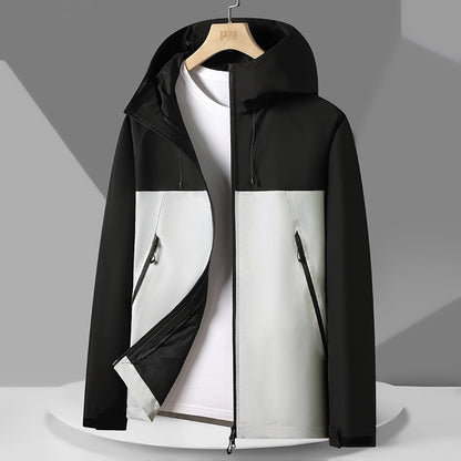 Andningsbar väderjacka med justerbar huva för män, skorter