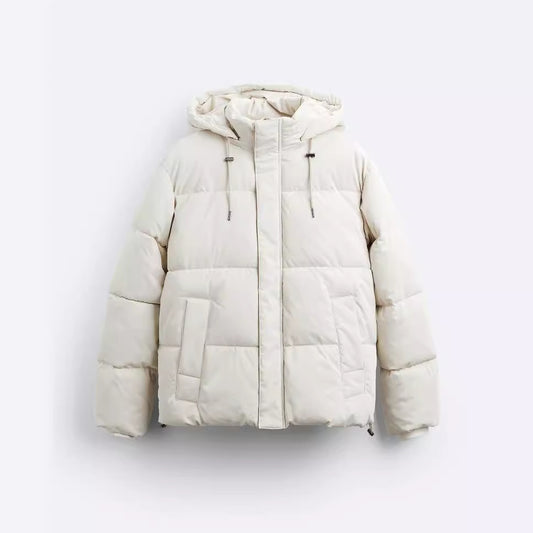 Men's quilted winter jacket with removable hood and insulating lining Skorter