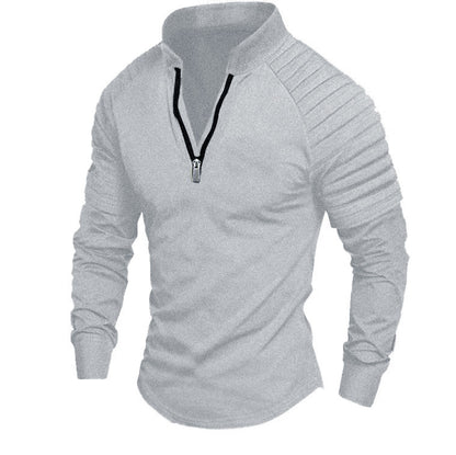 Men's sporty long-sleeve shirt with half-length zipper Skorter