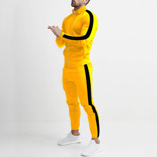 Men's tracksuit with high collar and side stripes Skorter