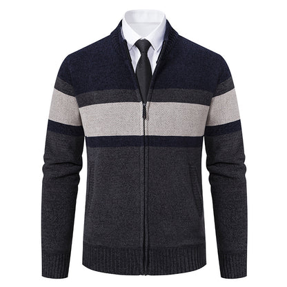 Men's cardigan with textured design and high-collar Skorter