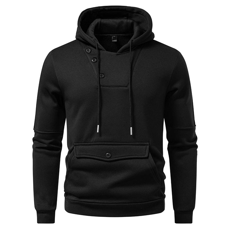 Men's Stylish Hoodies with Button Details Skorter