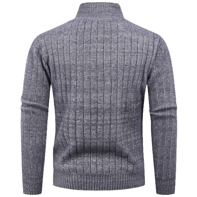 Men's turtleneck sweater with high-quality ribbed structure and modern zipper Skorter