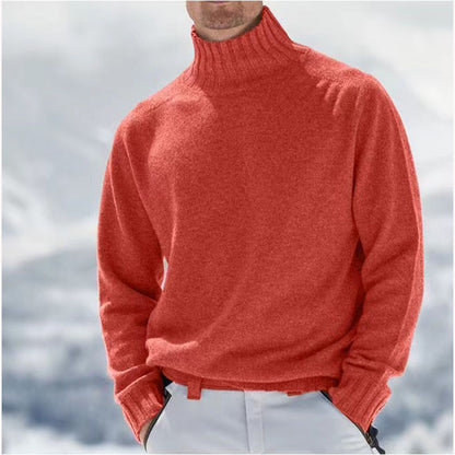 Men's turtleneck sweater made of high-quality wool with textured details Skorter