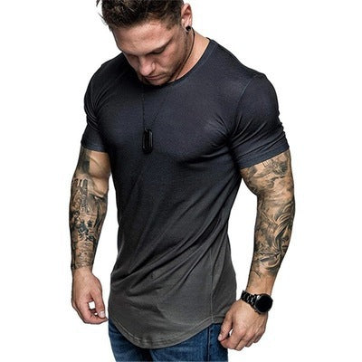 Men's sporty t-shirt with modern gradient and figure-hugging cut Skorter