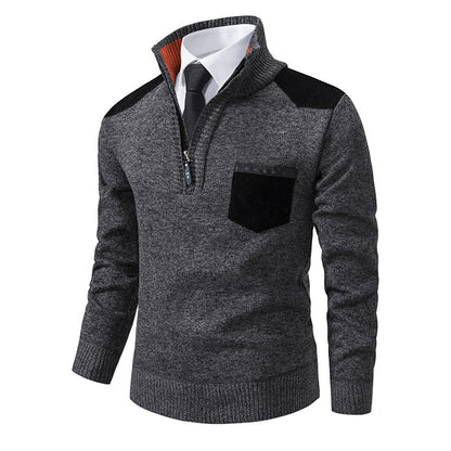 Men's stylish sweater with high collar and zipper Skorter