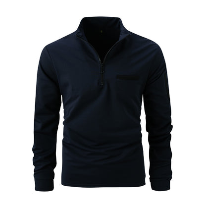 Men's sporty sweater with half zip and practical pockets Skorter