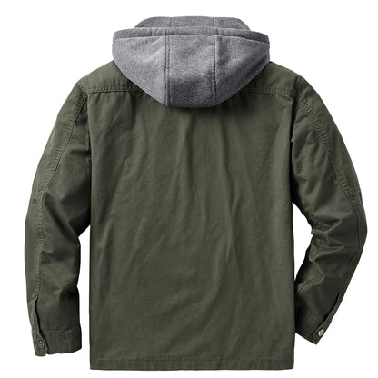 Men's versatile transitional jacket with integrated hood and practical pockets Skorter