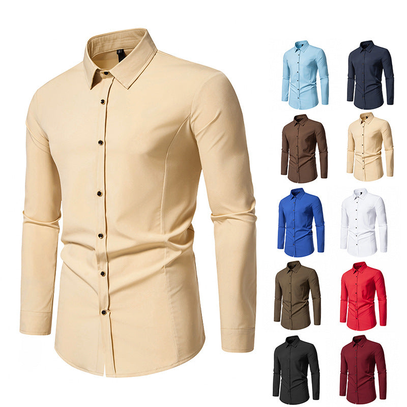 Men's fashionable long-sleeve shirt with elegant cut Skorter