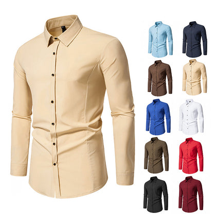 Men's fashionable long-sleeve shirt with elegant cut Skorter