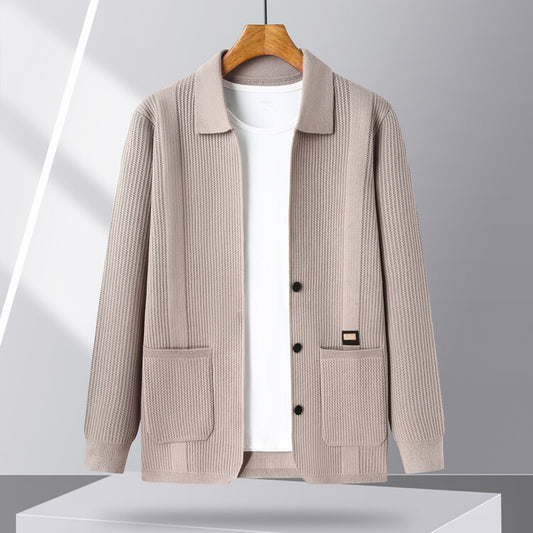 Herrkardigan med hög krage Skorter