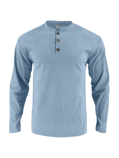 Men's long sleeve shirt with comfortable button placket and textured design Skorter