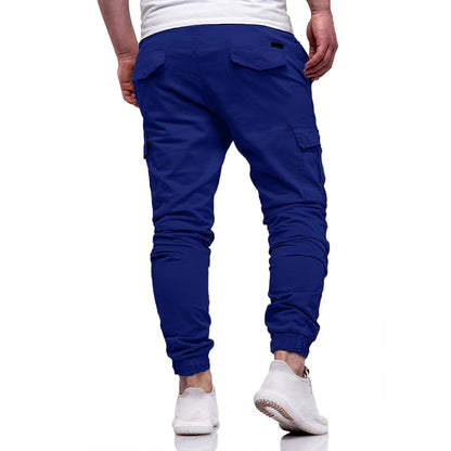 Men's Cargo Jogging Pants with Elastic Waistband and Multiple Pockets Skorter